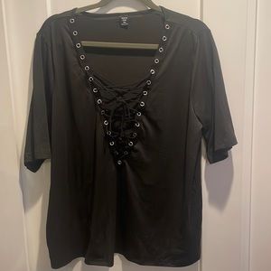 Black blouse with laces in front